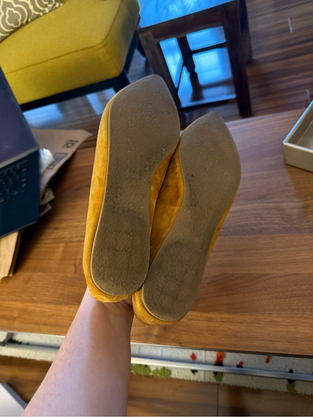 Steve Madden Mustard Yellow Suede Pointed Loafers - Picture 4 of 6